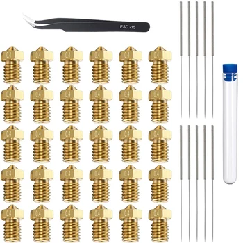 

V5 V6 Extruder Nozzles Printer Nozzles and 0.4 mm Nozzle Cleaning Needle with Compatible Makerbot 3D Printer