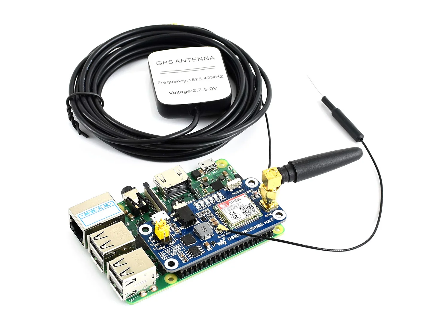 Aihasd SIM868 GSM GPRS GNSS Bluetooth 3,0 шляпа для Raspberry Pi 2B/3B/Zero W Поддержка SMS Телефонный звонок CP2102 UART WS0005