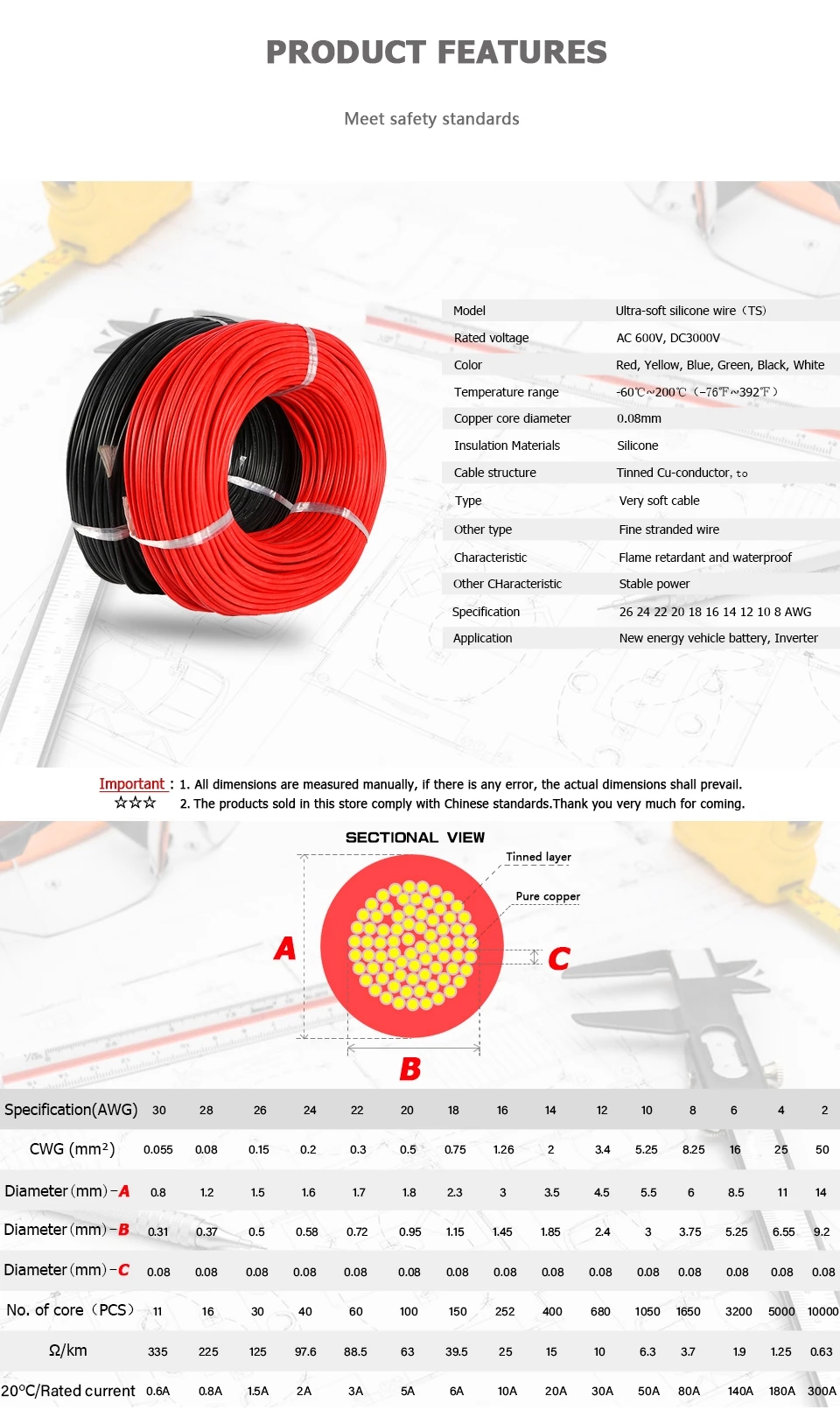 22 20 18 16 14 awg 4awg