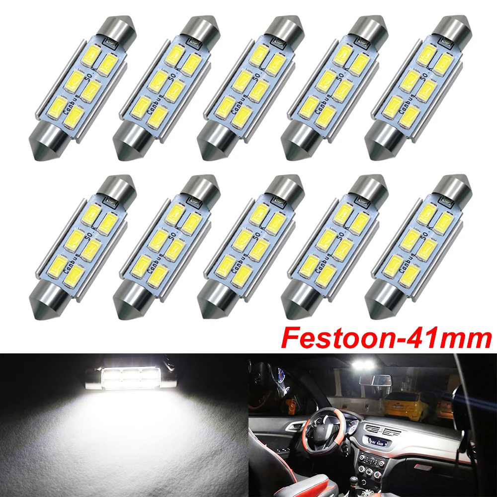 

C5W C10W Festoon 41mm LED Bulbs CANBUS 5630 SMD White For Car Auto Interior Dome Map Reading Lamp License Plate Lights DC 12V