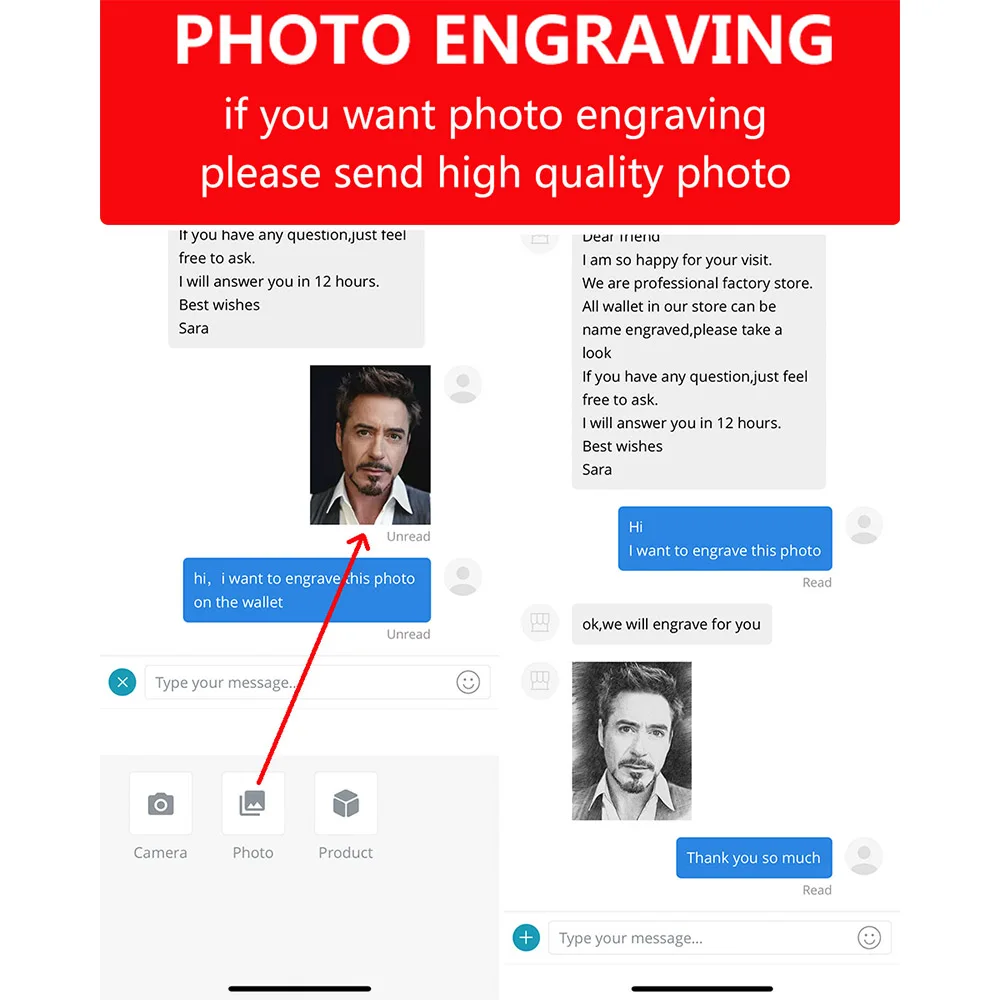 Мужские бумажники из искусственной кожи с гравировкой для фотографий держатель