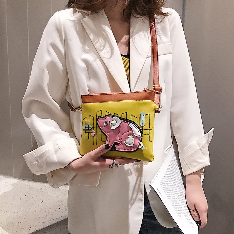 

2019 New Summer Tide Korean version Fashion Mini Cartoon single shoulder oblique Span bag