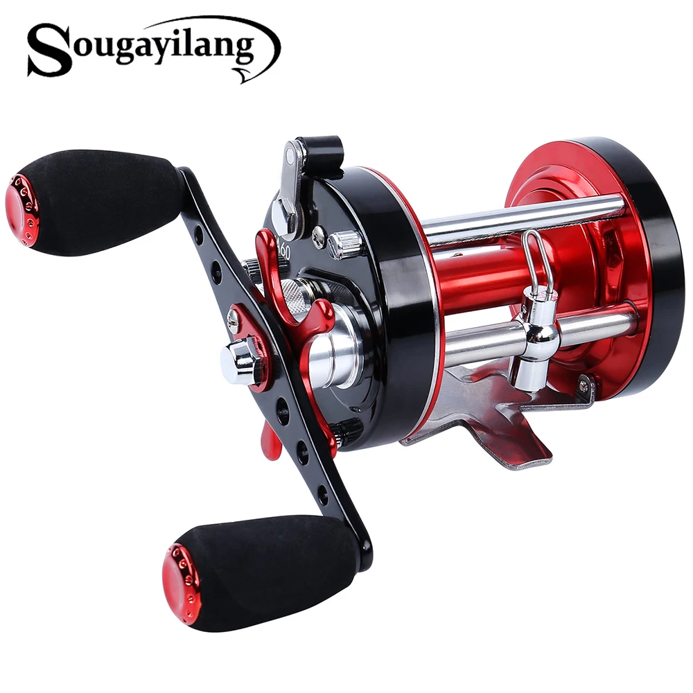 

Sougayilang Trolling Fishing Reel Right Hand Pesca Round Baitcasting Reel Coil Saltwater 6+1BB Trolling Carp Reel
