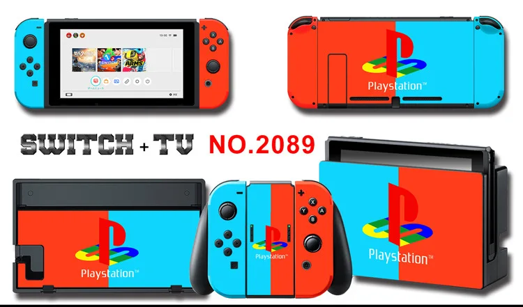 1set New Cute Anime Full Body Sticker for NS Switch Protective Cover Skin Colorful Art for Game Console Joy-Con Controller Decor