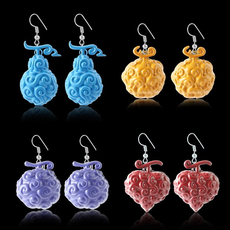 Anime One Piece Drop Earrings Ace Law Devil Fruit Dangle Earrings Hook