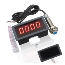 

Red LED 4 Digital Tachometer RPM Speed Meter + Proximity Switch Sensor NPN Measuring Instruments