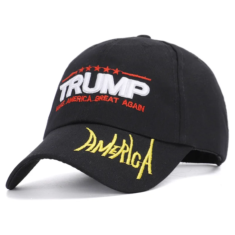 Камуфляжная бейсбольная кепка для мужчин в американском стиле с козырьком в виде Трампа - Цвет: Black1