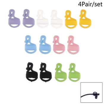 

4pairs Soft Eyewear 7 Colors Anti Slip Silicone Ear Hook Temple Tip Holder Eyes Glasses Accessories For Adults And Kids