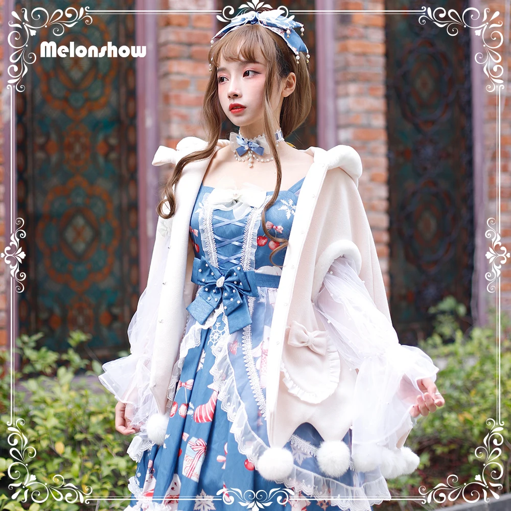 Melonshow Hairy Balls Cape Coat Cloak Tops Outerwear Thick Shawl Women Plus Size Beige Casual Solid Sleeveless Hooded Poncho Bow