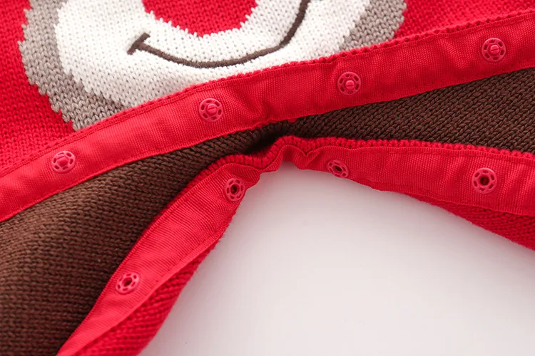 IYEAL/Новогодняя и Рождественская одежда для малышей; комбинезоны для новорожденных мальчиков; Зимний вязаный свитер с длинными рукавами для малышей; детские комбинезоны
