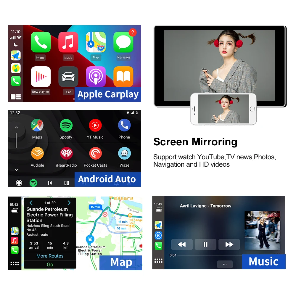 Carlinkit Wireless Carplay/Android Auto Smart Link CarPlay Dongle for Android Navigation Player Mini USB Carplay Mirrorlink