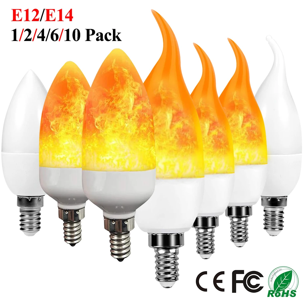 E14 E12 LED Flame Bulb Flickering Bulb LED Fire Emulation Light Candle Garden Wall lamps Lighting Outdoor Lighting Home Decor