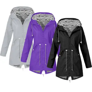 

Women Hooded Coat New Autumn Long Sleeve Windproof Parka Jacket Outwear Warm Clothes Large Size Jacket Rain Outdoor S-5XL
