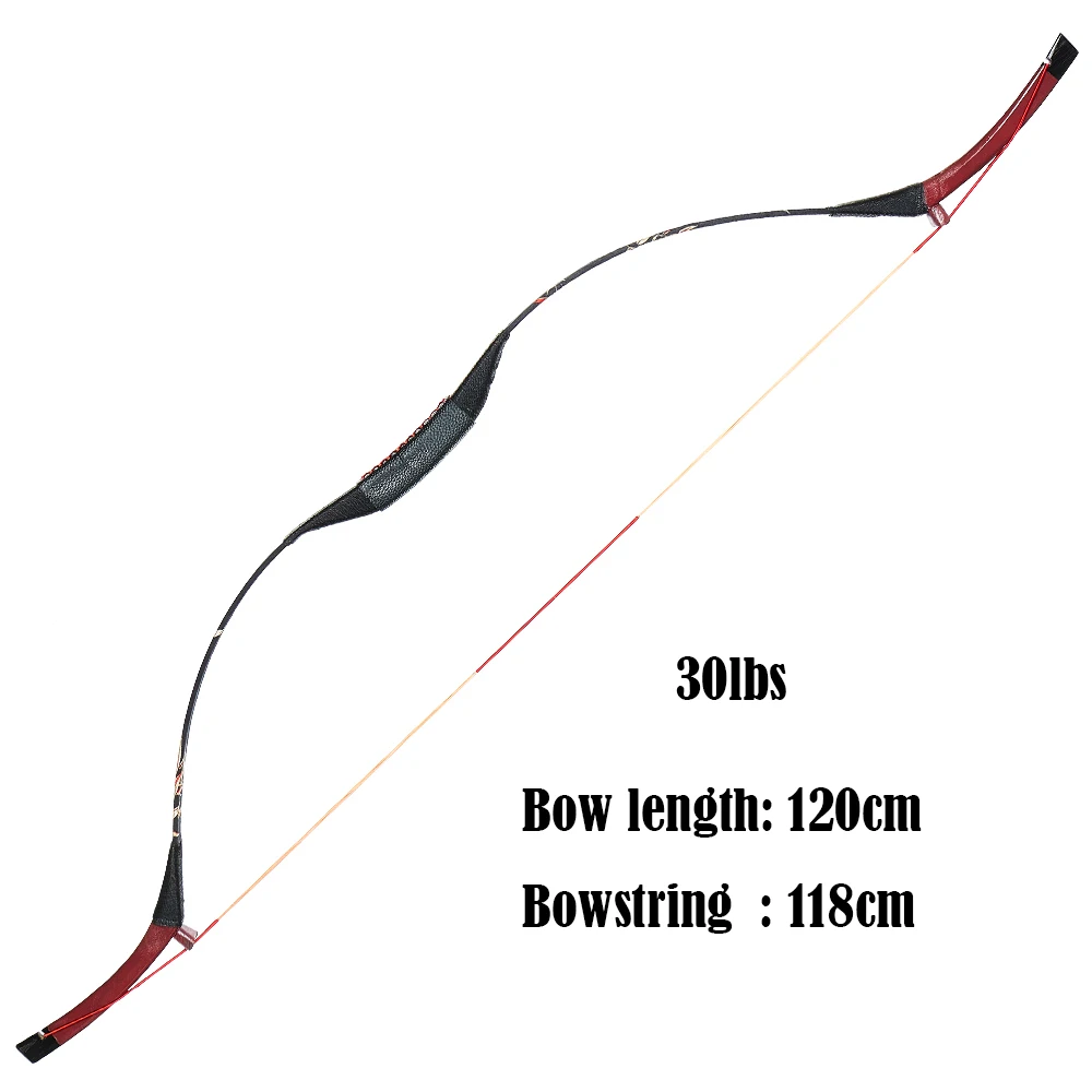 30lbs Toparchery 30~ 50 фунтов традиционный деревянный лук длинный лук изогнутый лук для охоты стрельба из лука лук охотничий лук для взрослых на открытом воздухе - Цвет: 30lbs