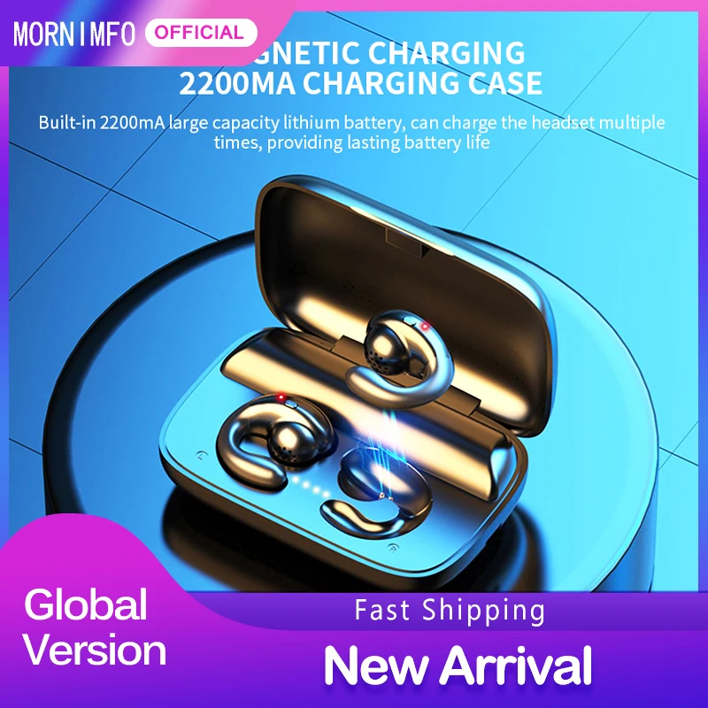 

Bone Conduction Wireless Headphone Bluetooth Earphones TWS HiFi Stereo Noise Reduction Mini Earbuds with 2200mAh Charging Box