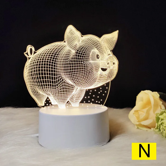 Мультяшный ночной Светильник 3D светодиодный USB мечта мягкий Светильник Настольный ночной Светильник FKU66