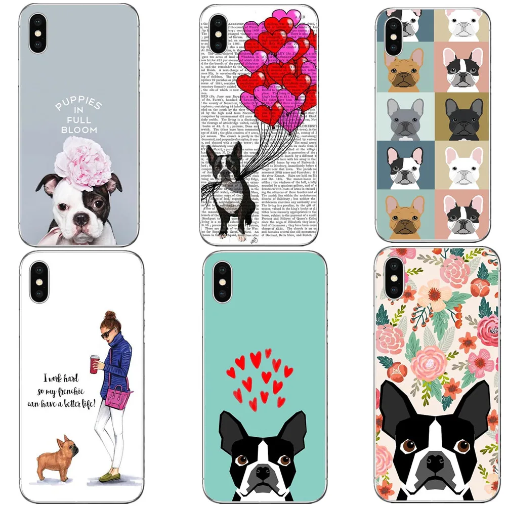 Чехол для телефона Boston Terrier florals Жесткий PC чехол iPhone 5 5S SE 6 6s Plus 7 7Plus 8 8Plus