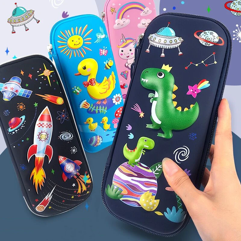 Estuche EVA 3D para lápices, de papelería con dibujos animales pluma para niños, artículos para la mochila del colegio|Estuches escolares| - AliExpress