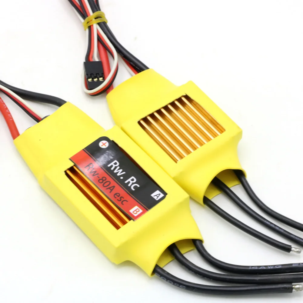 Achetez un Contrôleur ESC Brushless Haute Performance 10A à 200A avec BEC pour Drone, Voiture, Bateau RC, connectique