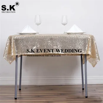 

Square Sequin Table Cloth Glitter Tablecloth For Wedding Event Decoration