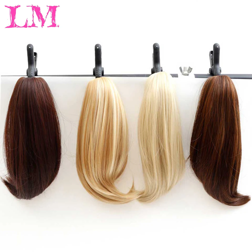 LM 6''80g прямые длинные накладные волосы на заколках блонд черный маленький конский хвост волокна синтетические волосы коготь конские хвосты