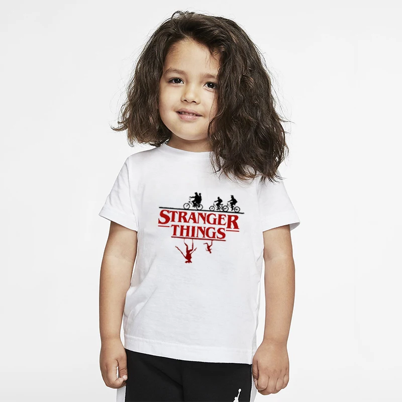 Хлопковые футболки для мальчиков и девочек с принтом «странные вещи» футболка из модала с круглым вырезом одежда для малышей Повседневная футболка с короткими рукавами - Цвет: 10
