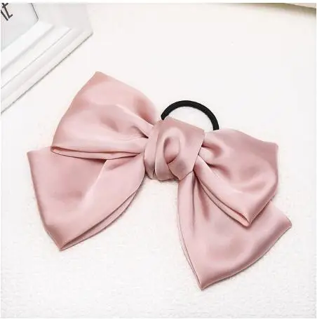 color 7 2 шт./, модный бантик для волос, elactic hair band, Мягкий Шифоновый бантик, держатель для женщин, девушек, сатин, трендовые женские аксессуары для волос - Цвет: color 7