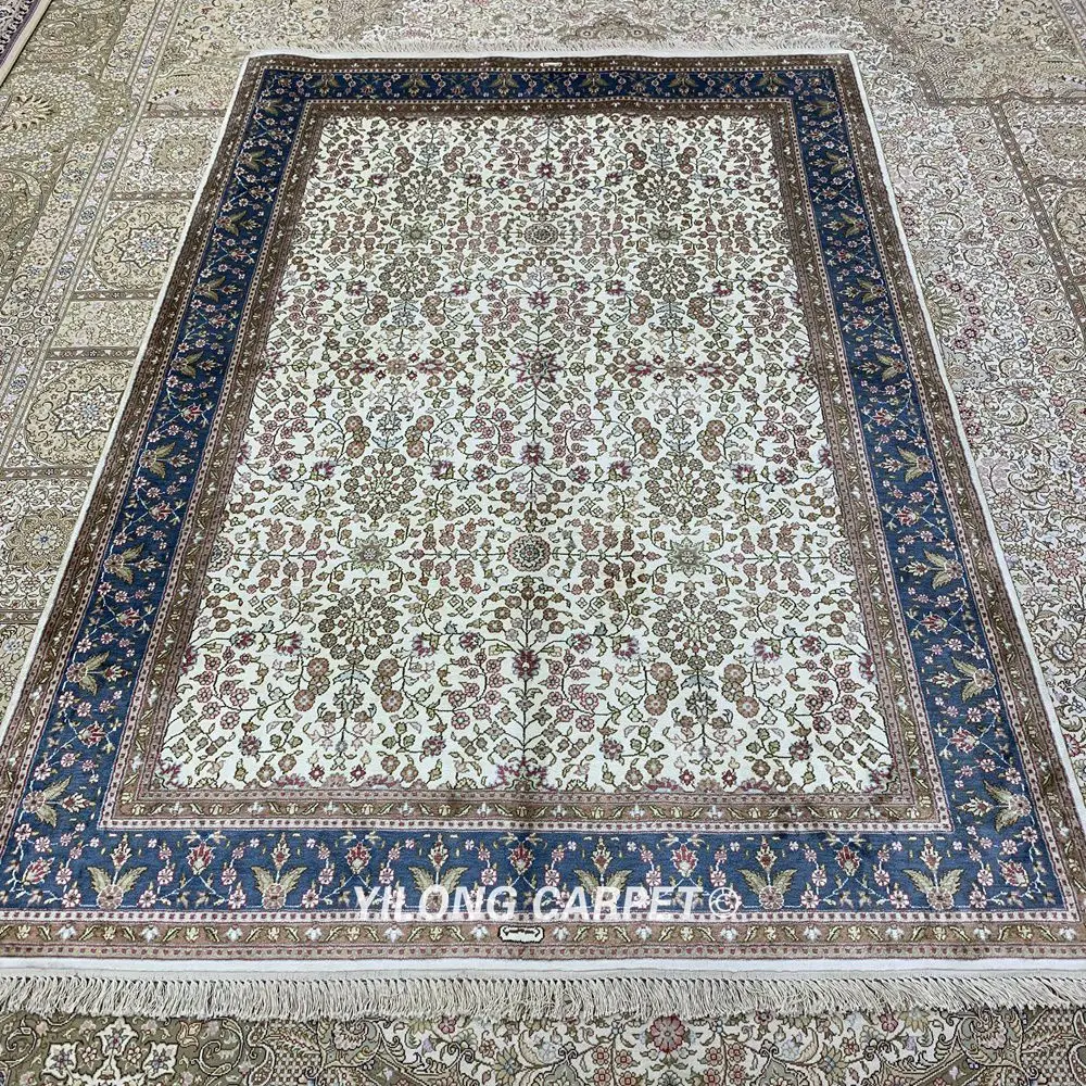 Yilong 4,5 'x6. 5' турецкий Шелковый ковер для гостиной Восточный ковер(HF314B