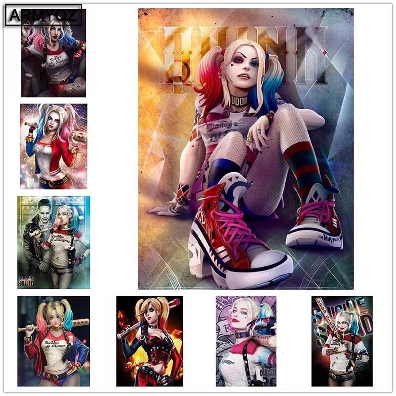 5D Diy Полная квадратная алмазная живопись Harley Quinn отряд самоубийц вышивка круглые