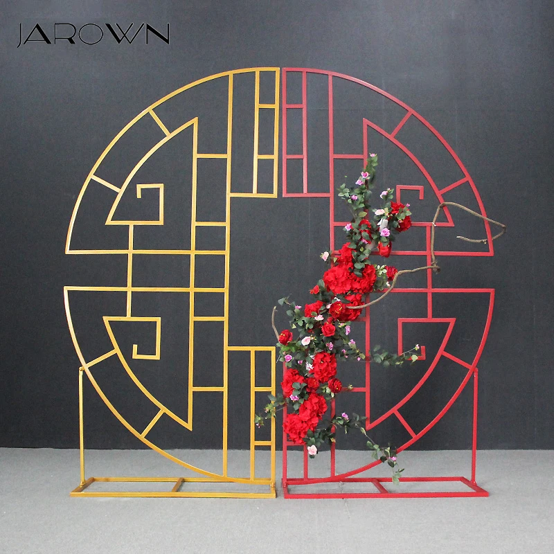 

JAROWN Wedding Arch Decoration Background Wrought Props Flower Stand Outdoor Lawn Birthday Party Indoor Decor Geometry Shelf