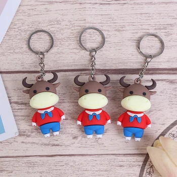 

2021 Year of the Ox Keychain Cow Doll Keychain Car Key Chain Bag Pendant Keyring