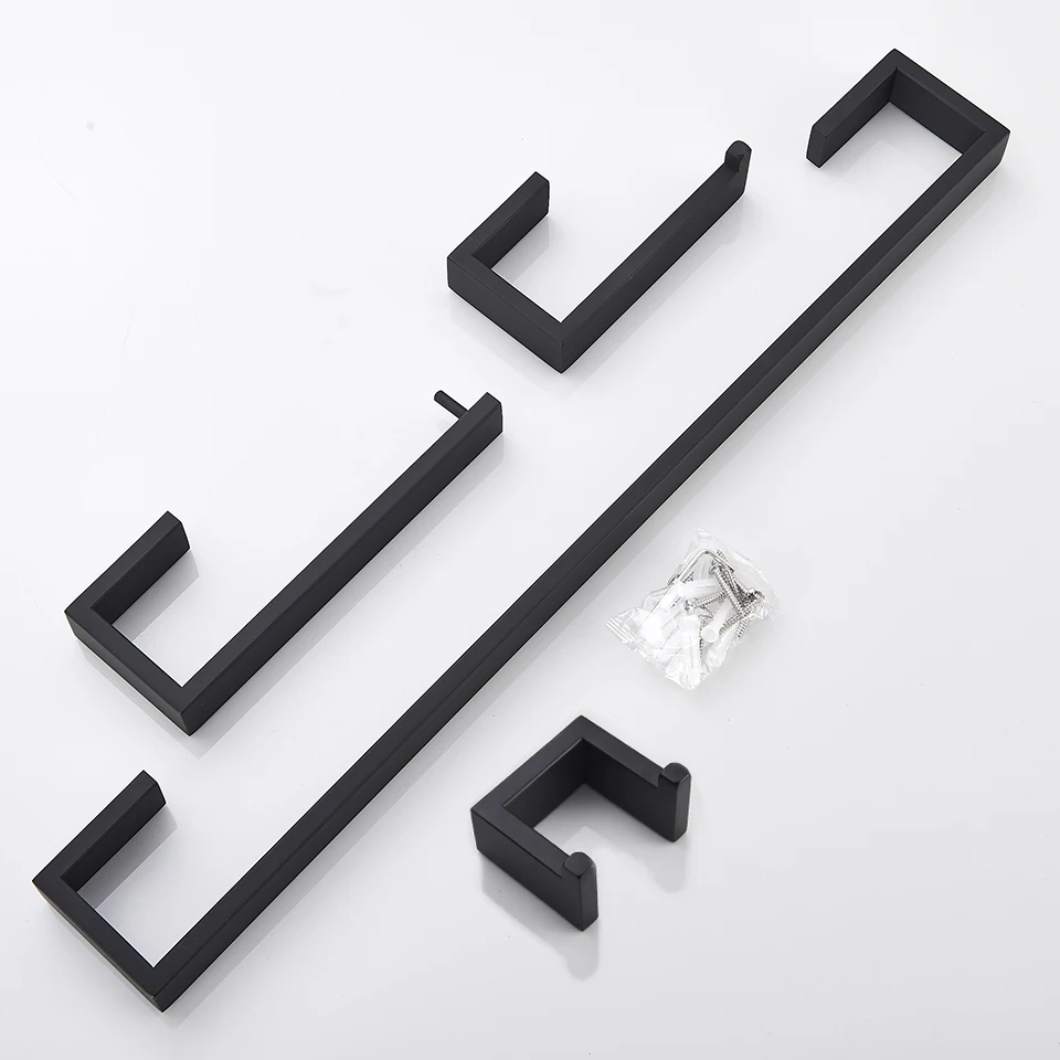 Bathroom Hardware Set Black Robe Hook Towel Rail Bar Rack Bar Shelf Tissue Paper Holder Toothbrush Holder Bathroom Accessories paper towel holder toilet paper holder towel hook bathroom hardware set bathroom hardware accessories clothes hook