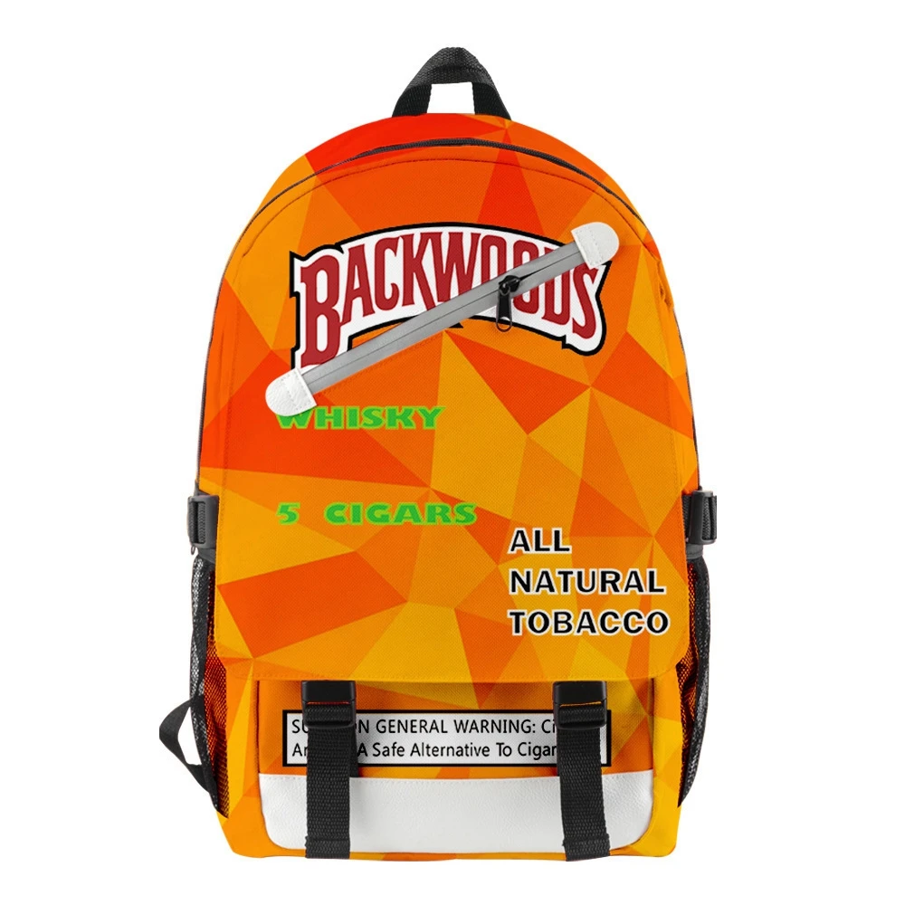 

BACKWOODS CIGARS Backpacks Bags Teenage Boys Girls School Bags Yong Men Women Travel Sports Casual Backpack Black 3D Print Bags