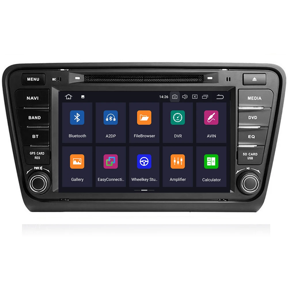 Flash Deal 2 din 8" Octa Core Android 9.0 Car Radio DVD GPS for Skoda Octavia 2014 2015 2016 4GB RAM Bluetooth WIFI USB DVR 32GB ROM 1