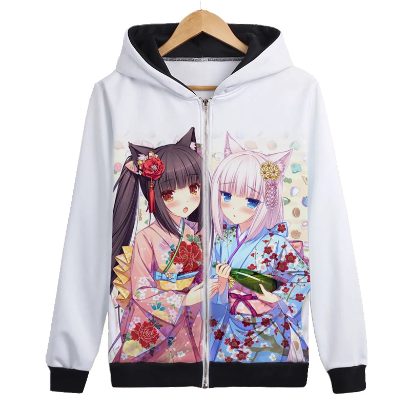 Аниме nekopara игра косплей костюм для мужчин и женщин толстовка с капюшоном пальто на молнии ежедневный карнавал Хэллоуин