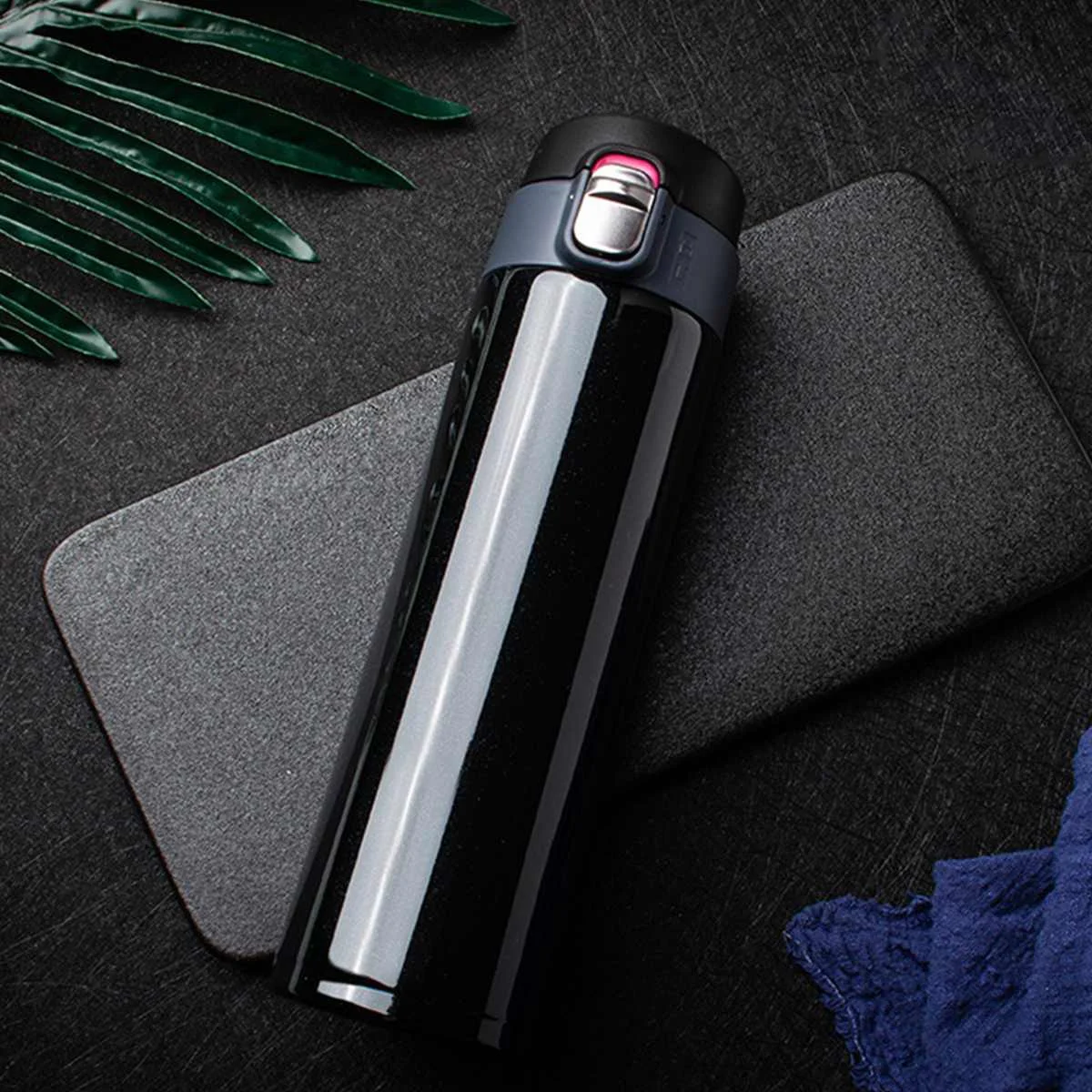 500 мл Термос-кружка из нержавеющей стали, вакуумная колба для кофе, чая, молока, чашка для путешествий, Термокружка, с замком безопасности, бутылка для воды, посуда для напитков