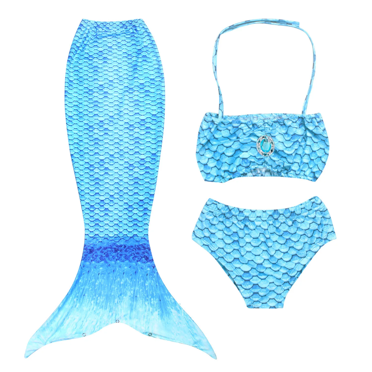 

Wontive Mermaid Swimwear 2019 6 Color Garland Children's Swimwear Suit Mermaid Tail Girl Bikini Split Swimsuit Three-piece Set