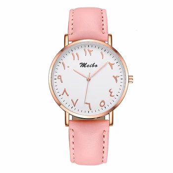 

MEIBO Brand Women Arabic Numbers Watch Luxury Leather Unique Ladies Quartz Wristwatches Clock Relogio Feminino