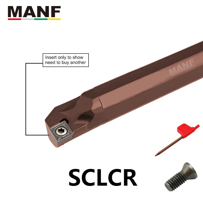 

MANF Carbide Turning Tool S10K-SCLCR06 Internal Boring Bar Round Shank Tungsten Carbide Tools For CCMT06/CCMT09 Turning Inserts