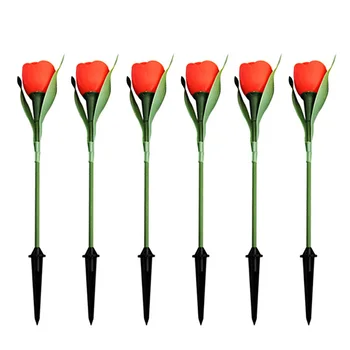 

6PCS LED Solar Light Lamp Waterproof Solar Tulip Inserted Ground Lamp Garden Outdoor Decoration Landscape Lawn Lamp Path Lightin