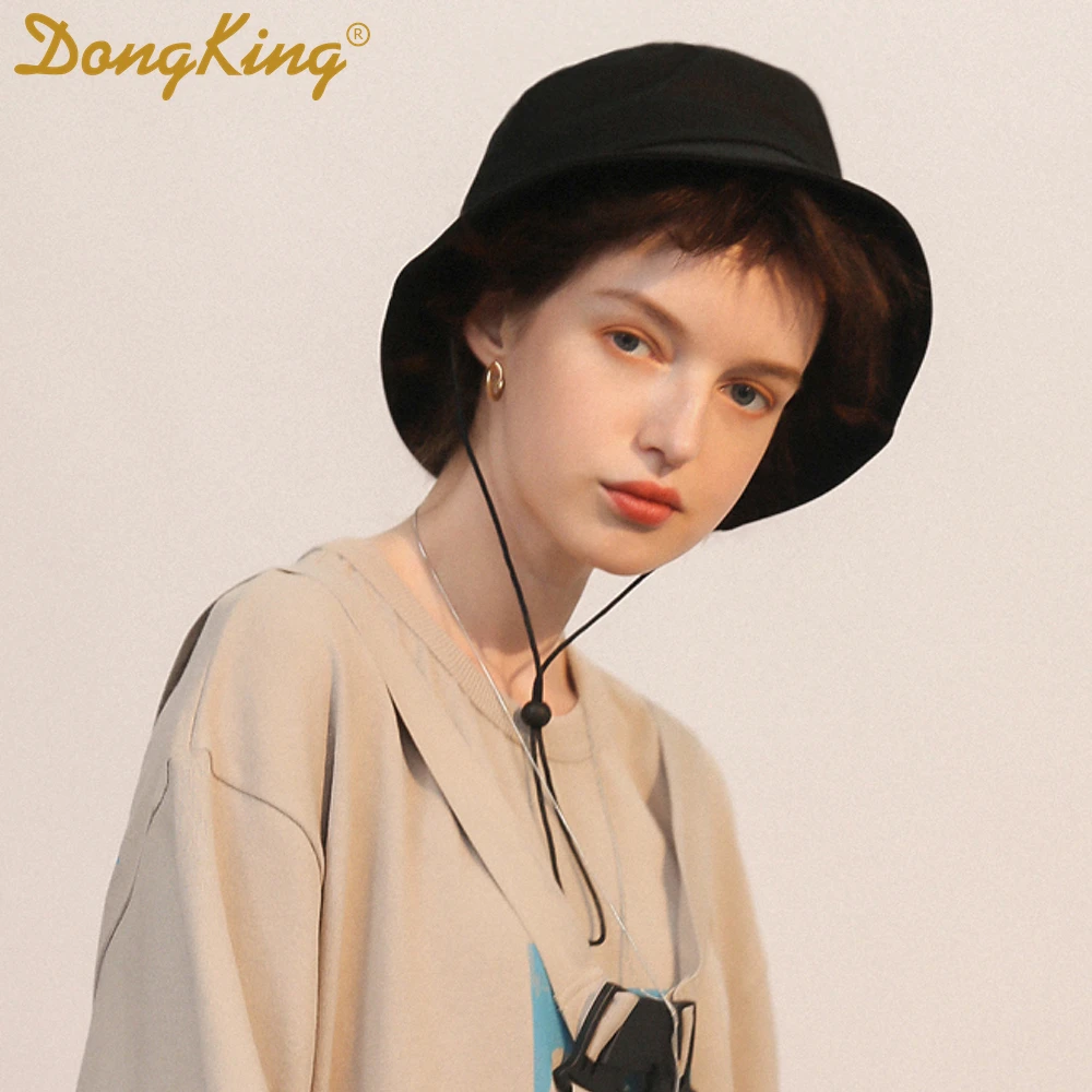 Большая ветрозащитная шляпа ведро DongKing хлопковая с большой головкой и пряжкой