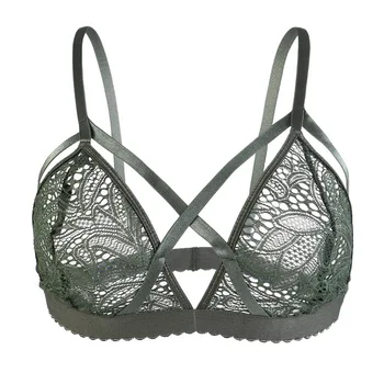 

2020 Ladies Lace Bralette Bra Top Sexy Halter Lingerie Sports Soft Bras Translucent Temptation Hollow Flower Women's Underwears