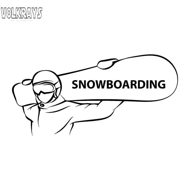 Volkrays Fashion Car Sticker Snowboarding Extreme Sports Snowboarder Motorcycle Reflective Vinyl Decal Black/Silver 7cm*16cm | Автомобили