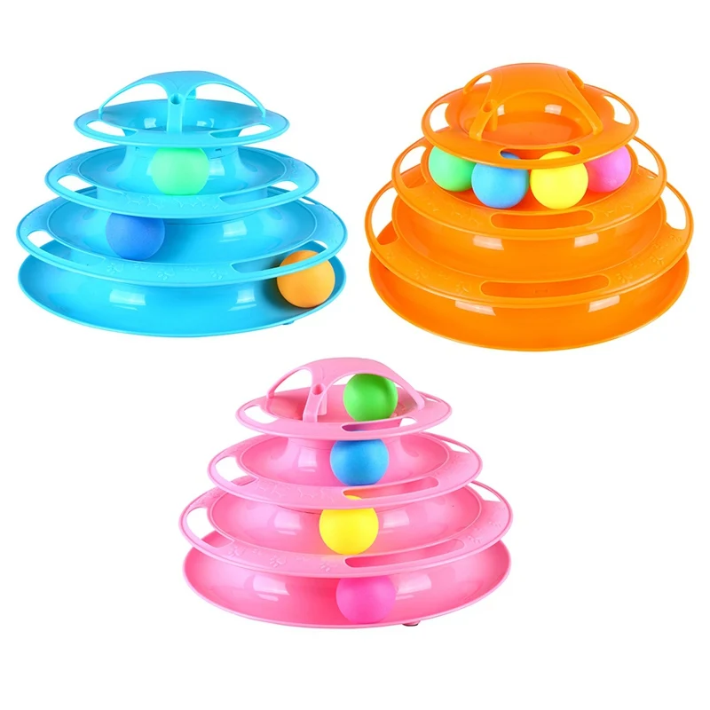 Смешная игрушка для питомца обновление Питомца Кошка красочные игрушки 4-слойные 4 шарики с колокольчиками котята развлечения диск поворотный корабль США