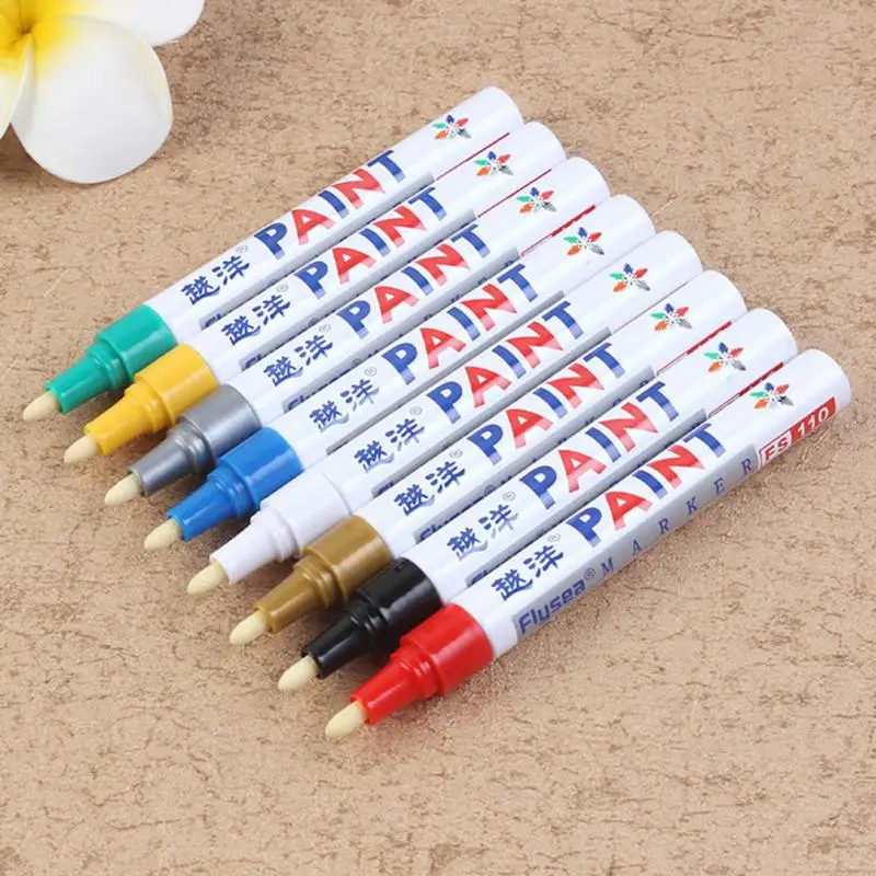 12 marcador de colores plumas permanente impermeable neumático de coche rápido de aceite seco de tinta de la protección del medio ambiente rotulador de pintura Universal