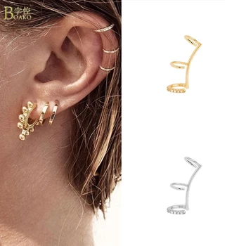 

Real 925 Sterling Silver Stud Earring Trend Inlaid Round Zircon Shape Simple Fashion Silver Ear Clips For Woman Party Gifts