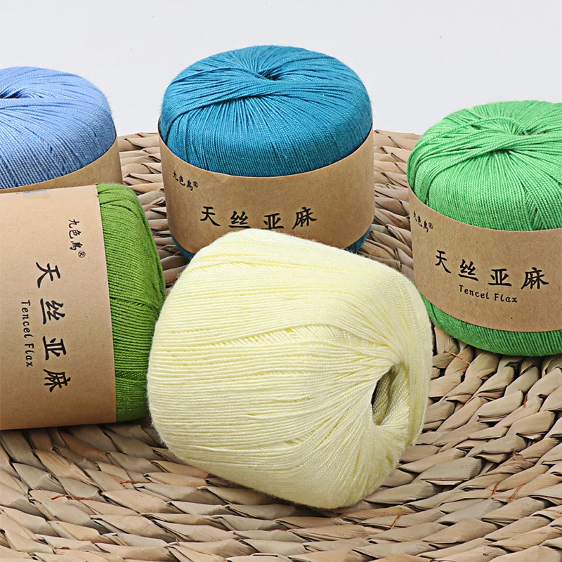 

Tencel Linen Thread Hand-Woven DIY Material Package Crochet Cushion Doll Thread Medium Thickness Wool Ball