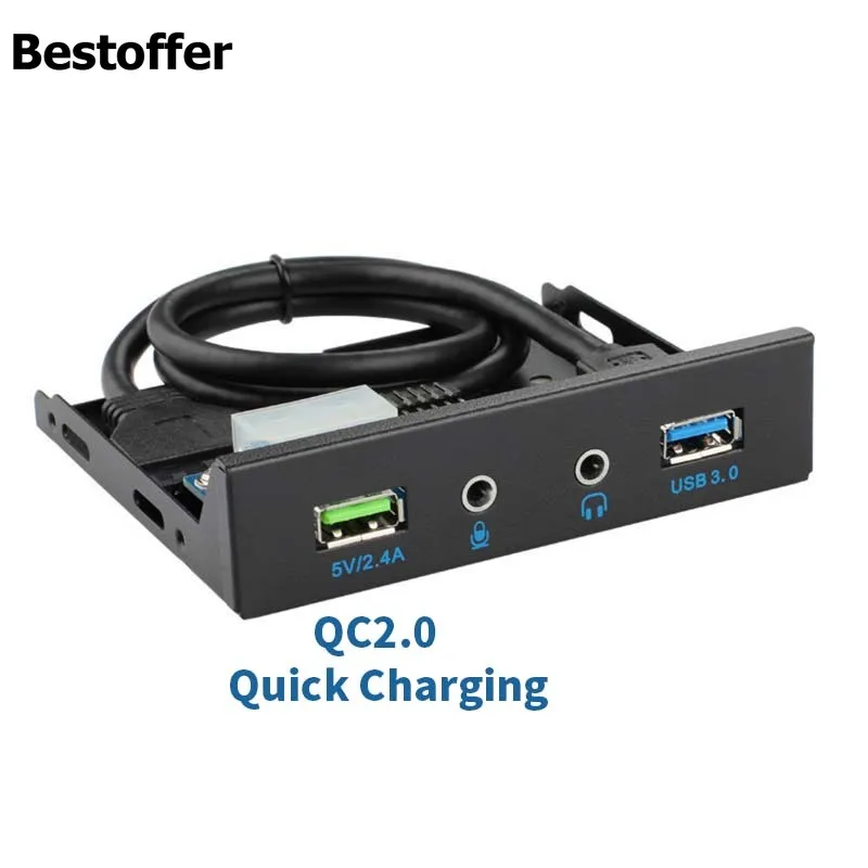 Фронтальная панель с одним портом USB 3 0 аудио Дисководом и зарядным черная