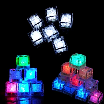 

12pcs/box LED Luminous Ice Cubes Lamp Induction Automatic Glowing Colorful Flashing Light for Wedding Party Bar