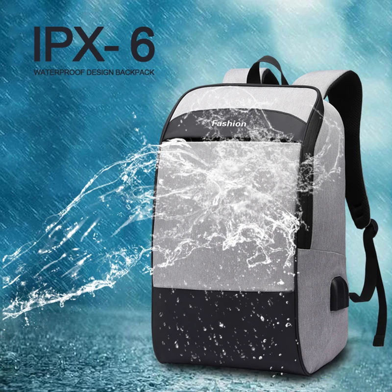 Водонепроницаемый мужской женский рюкзак для ноутбука, мужской 15,6 дюймовый ноутбук, дорожный бизнес рюкзак, умный USB школьный рюкзак для девушек